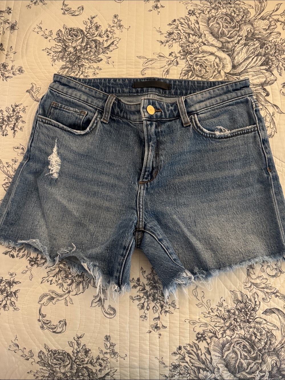 Joe's Jeans Medium Blue Distressed Denim Cutoff Shorts